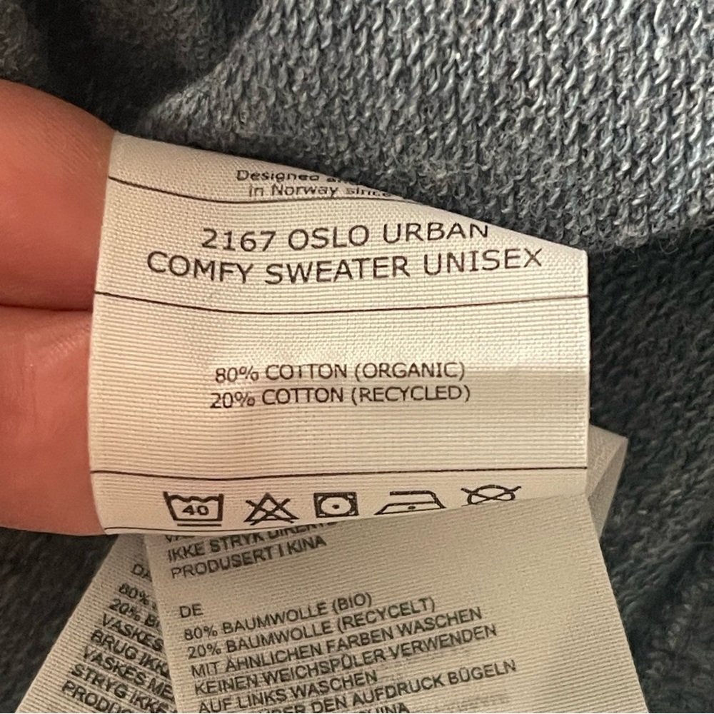 Bergans of Norway Blue/Grey Unisex Organic Cotton Olso Urban Sweatshirt (M) - Picture 15 of 16